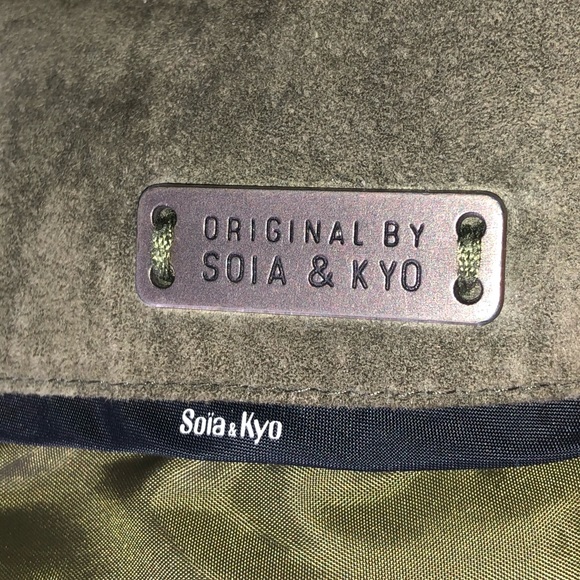 Soia and Kyo suede jacket in olive green. New - Picture 3 of 4